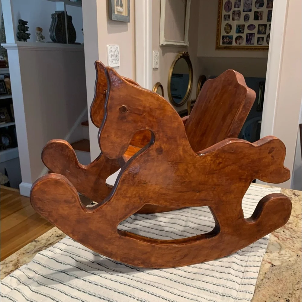 Vintage Hand Crafted Wood Rocking Horse chair